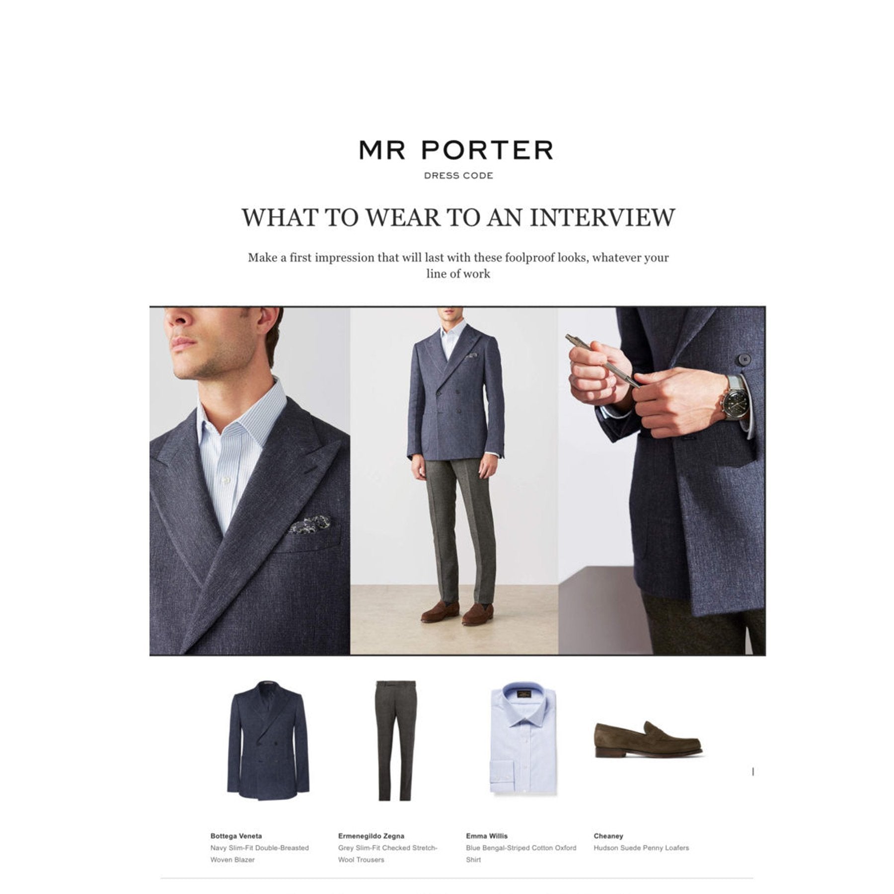 Mr Porter: What to wear to an interview - Emma Willis