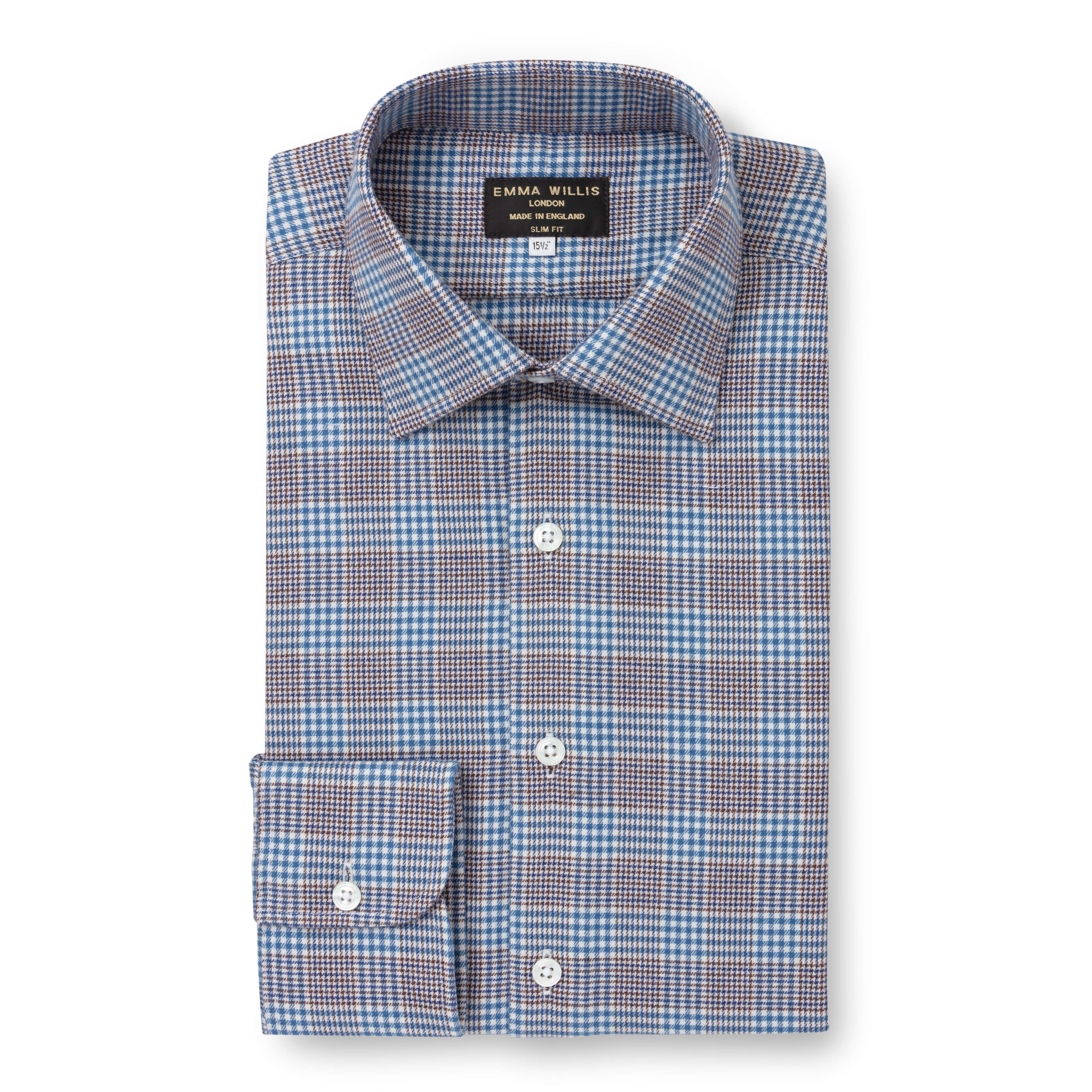 Blue/Brown P.O.W Check Brushed Cotton Shirt