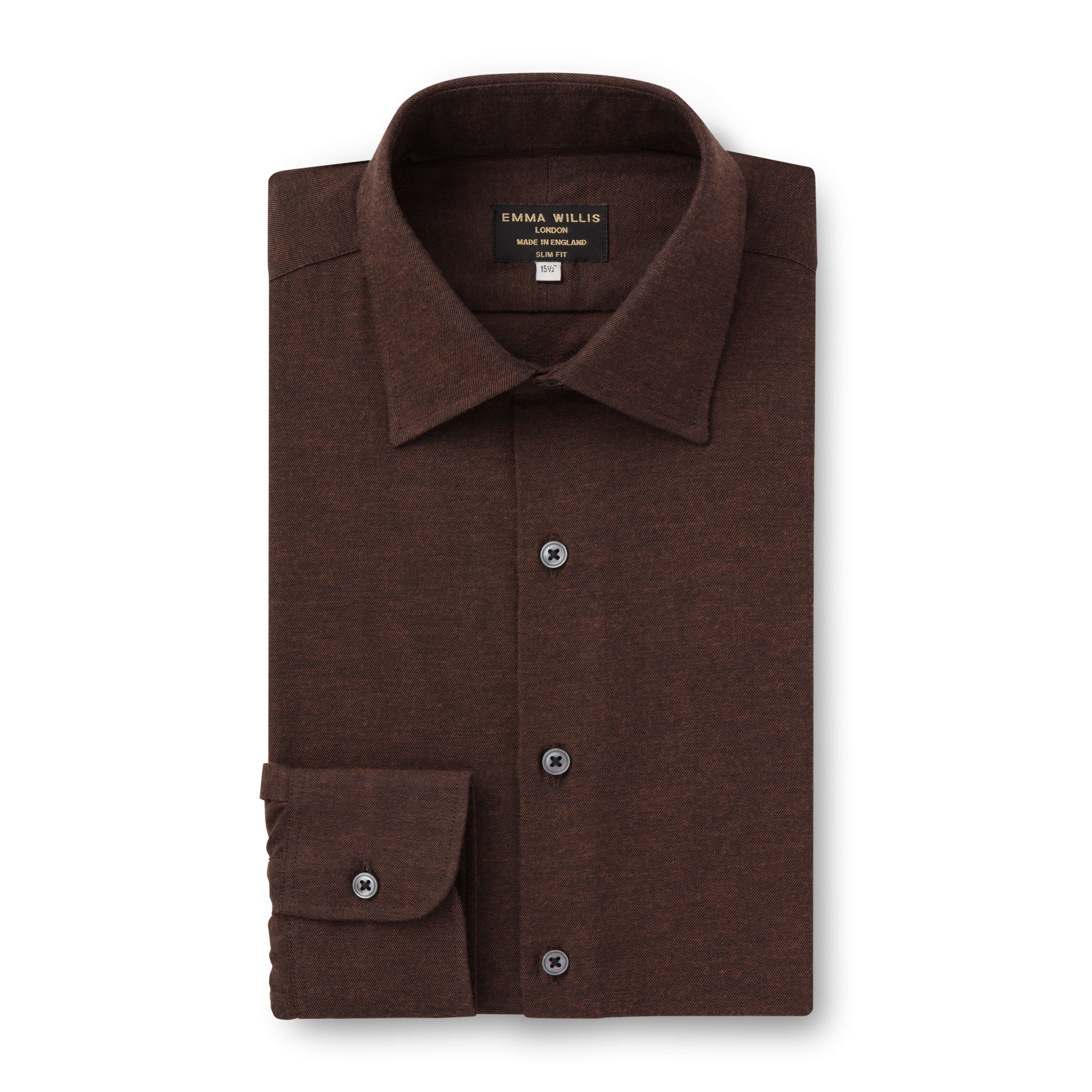 Chocolate Brushed Cotton Shirt