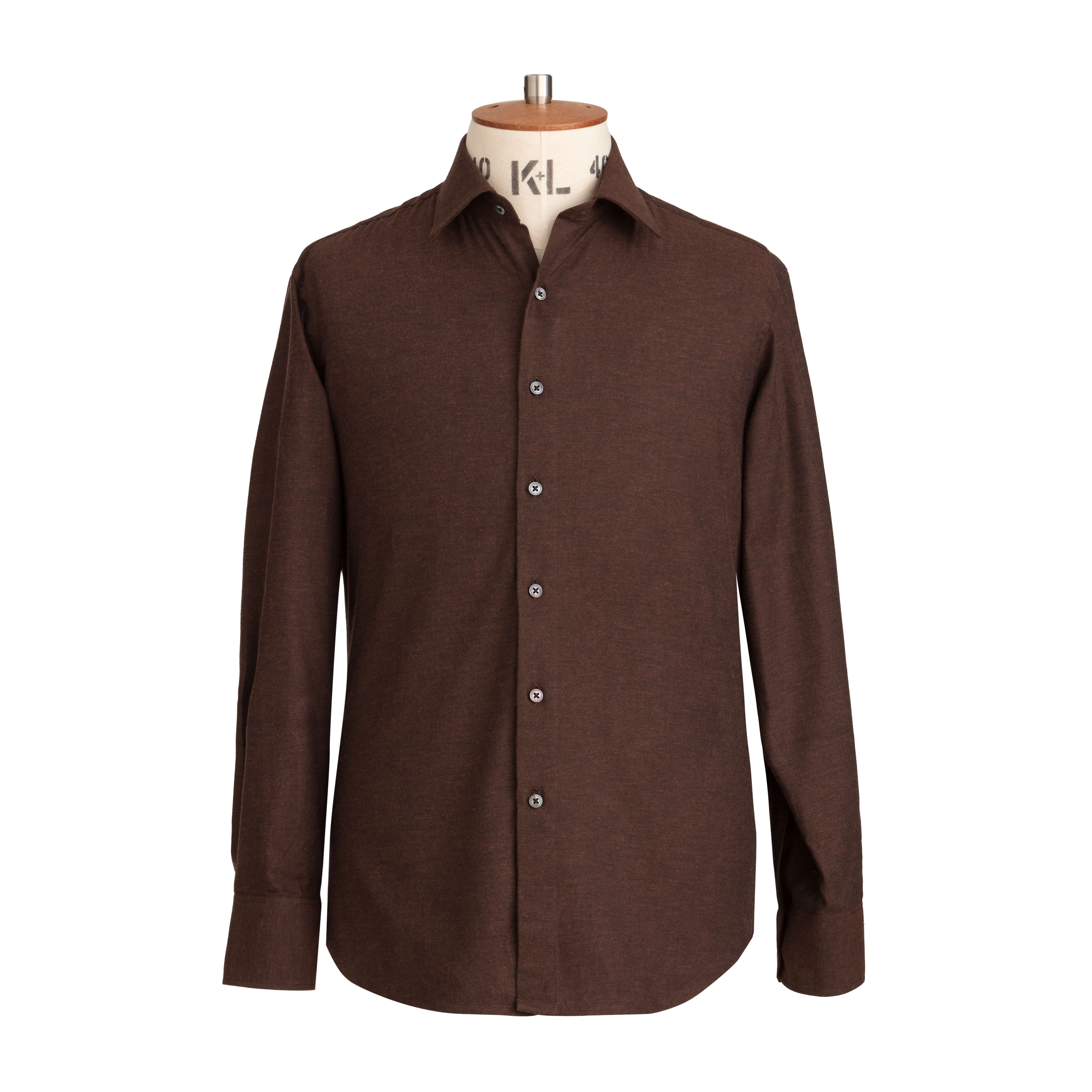 Chocolate Brushed Cotton Shirt