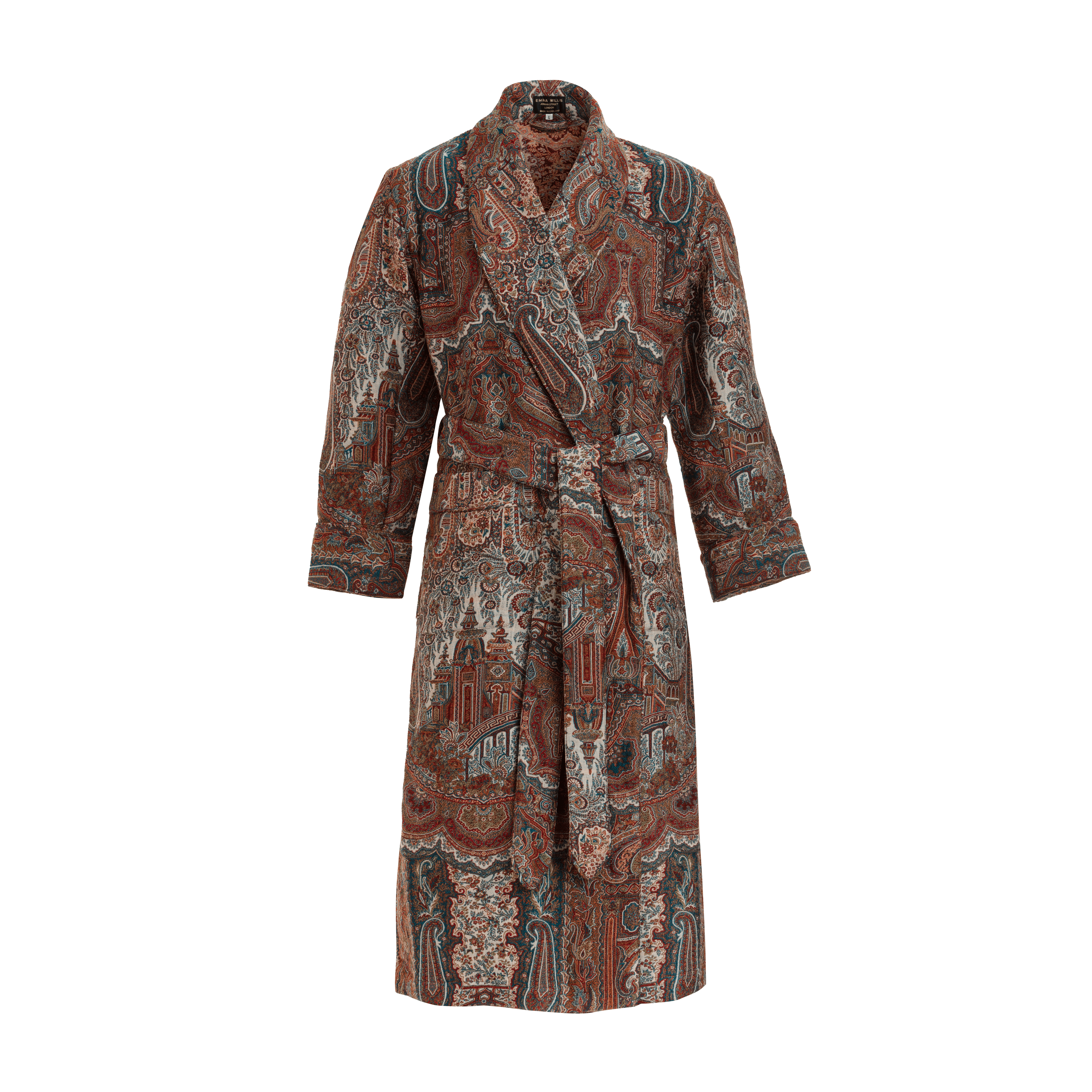 Dragon Fly Paisley Wool Dressing Gown - New