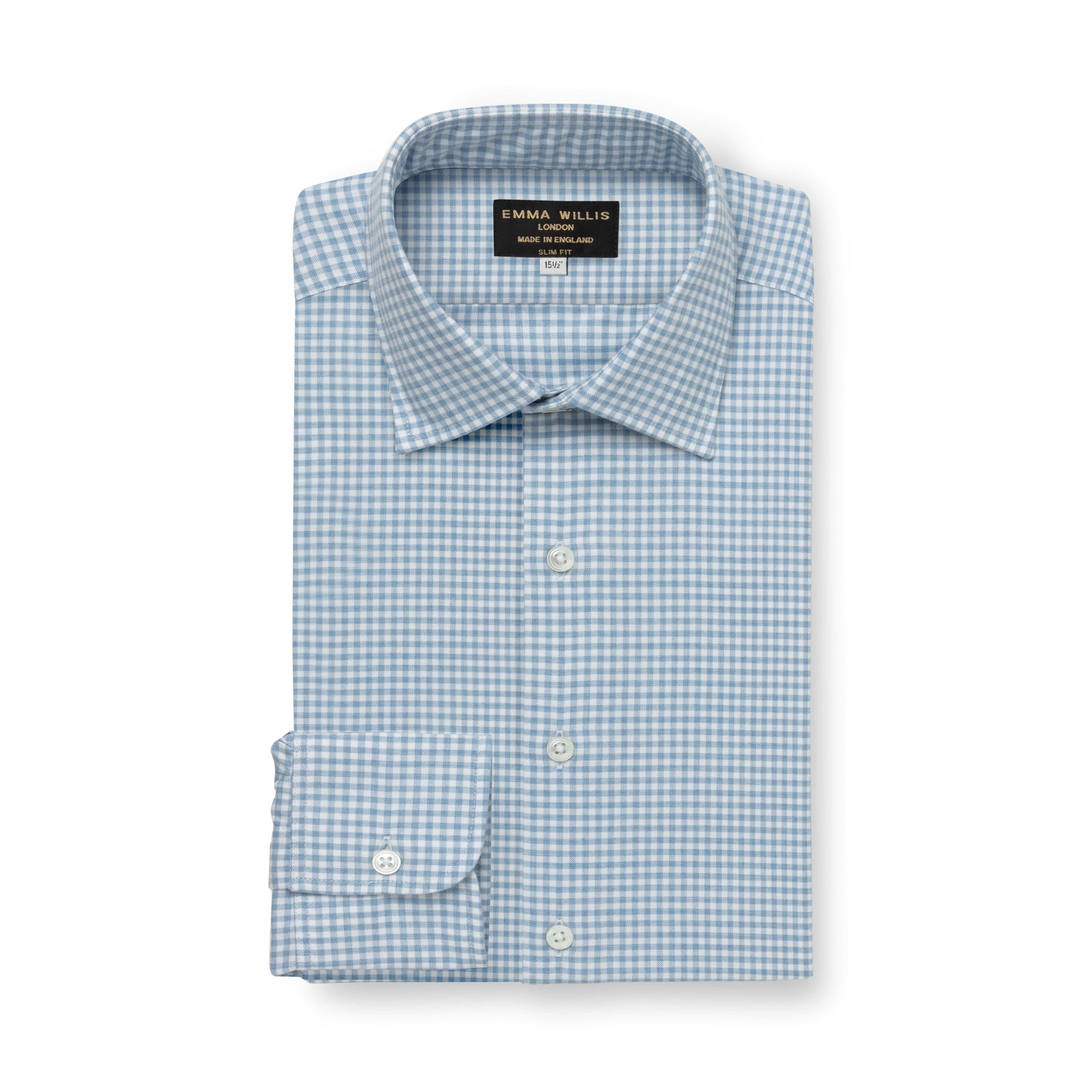 Sky Gingham Flanello Shirt