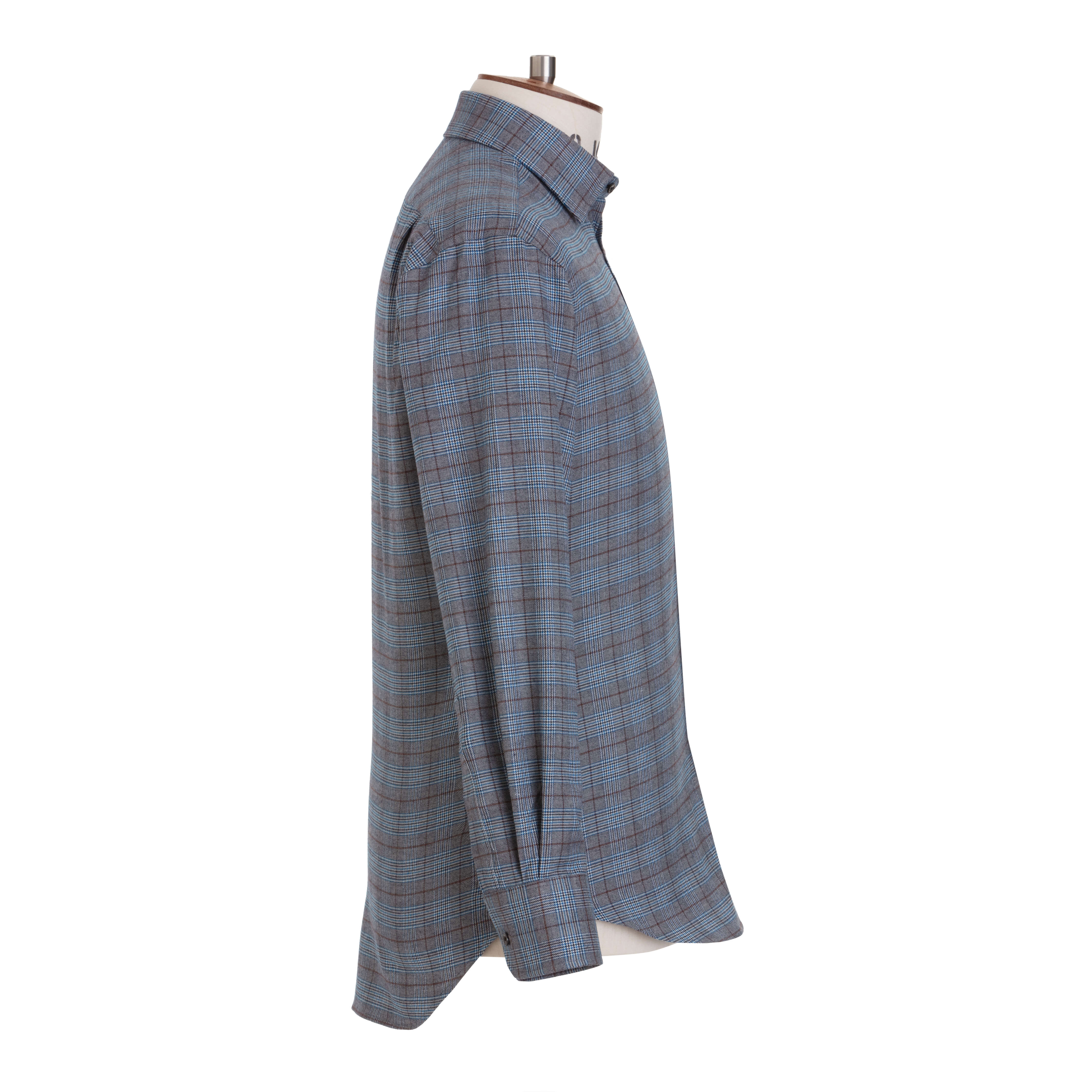 Sky/Cinnamon Tartan Brushed Cotton Shirt