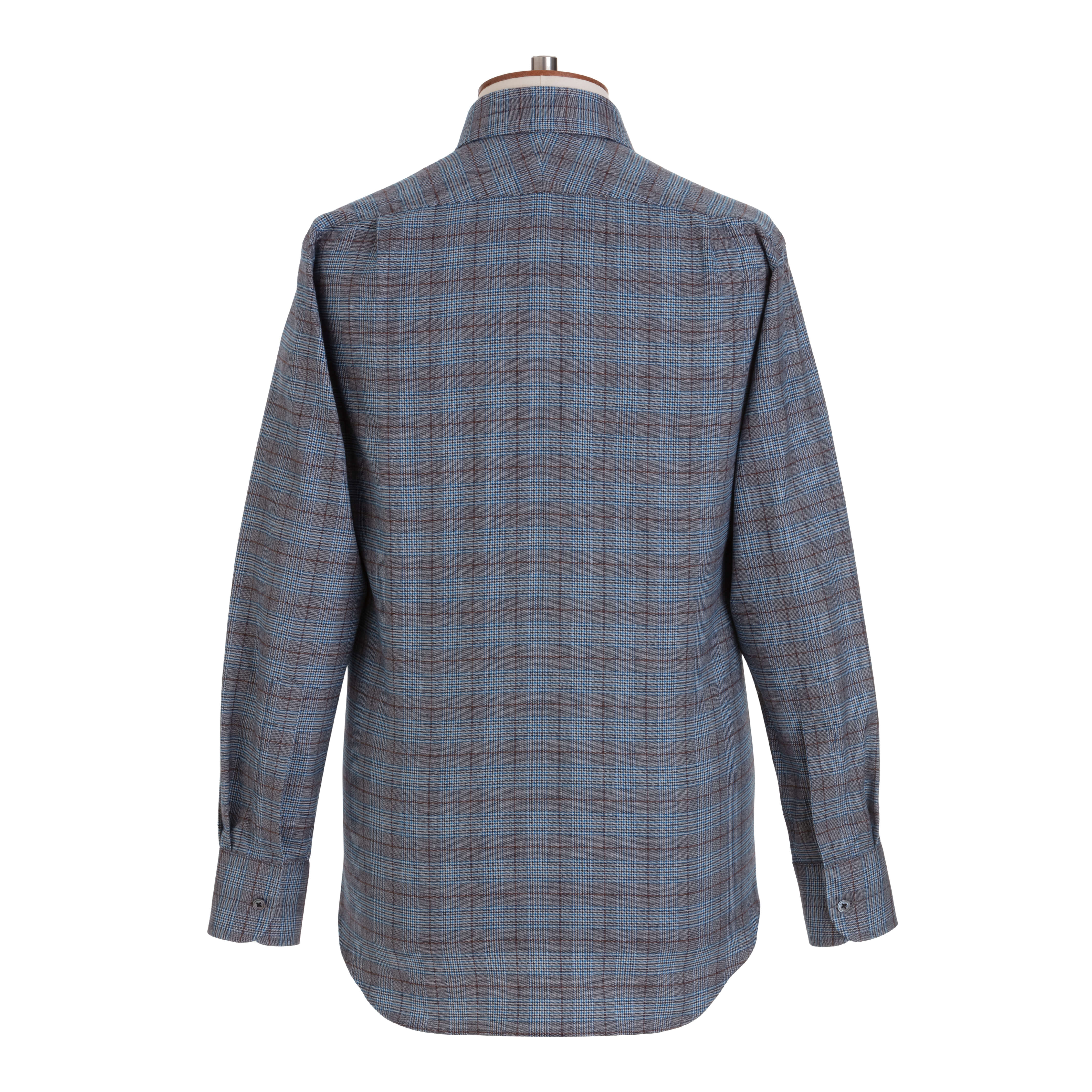 Sky/Cinnamon Tartan Brushed Cotton Shirt