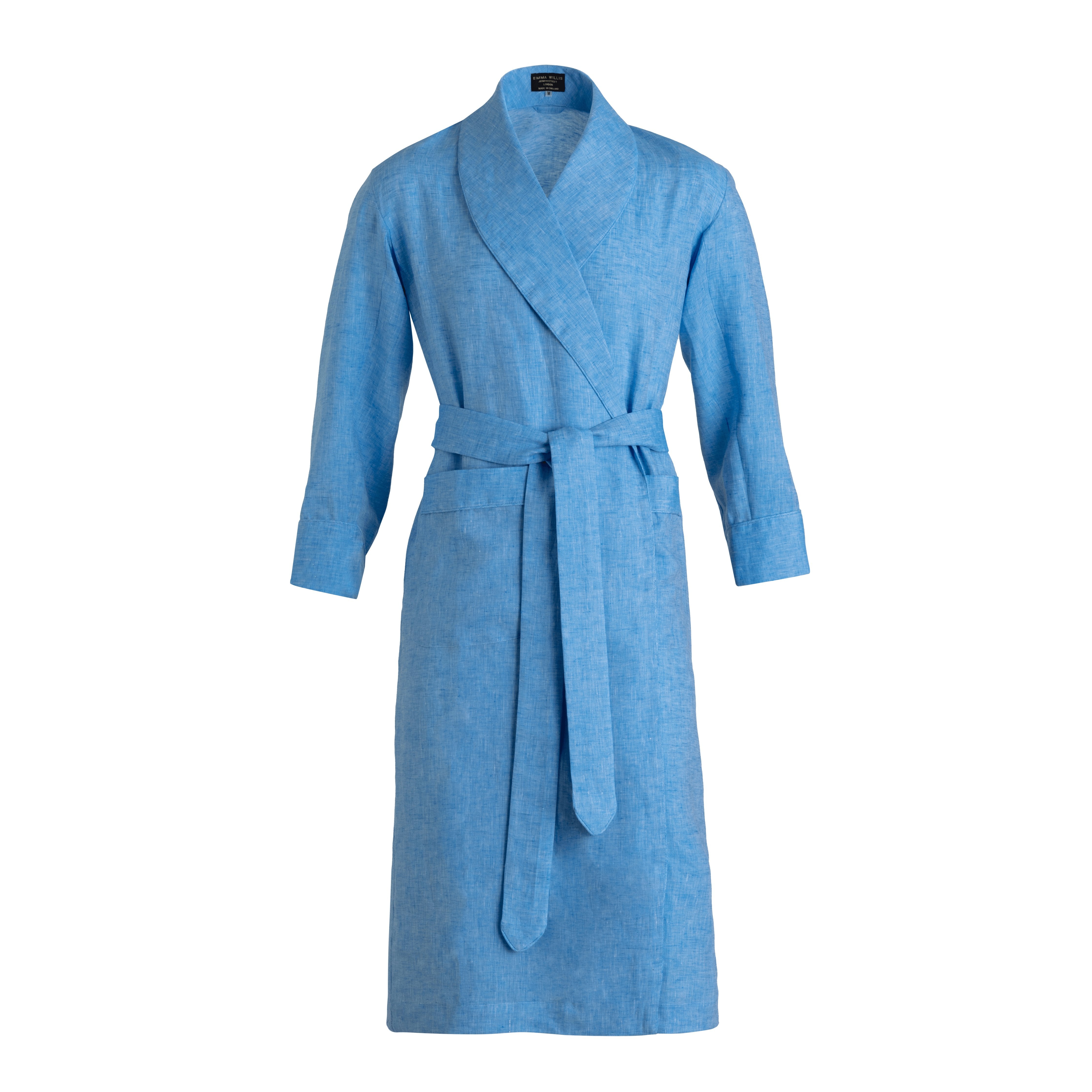 Aqua Linen Dressing Gown - Emma Willis