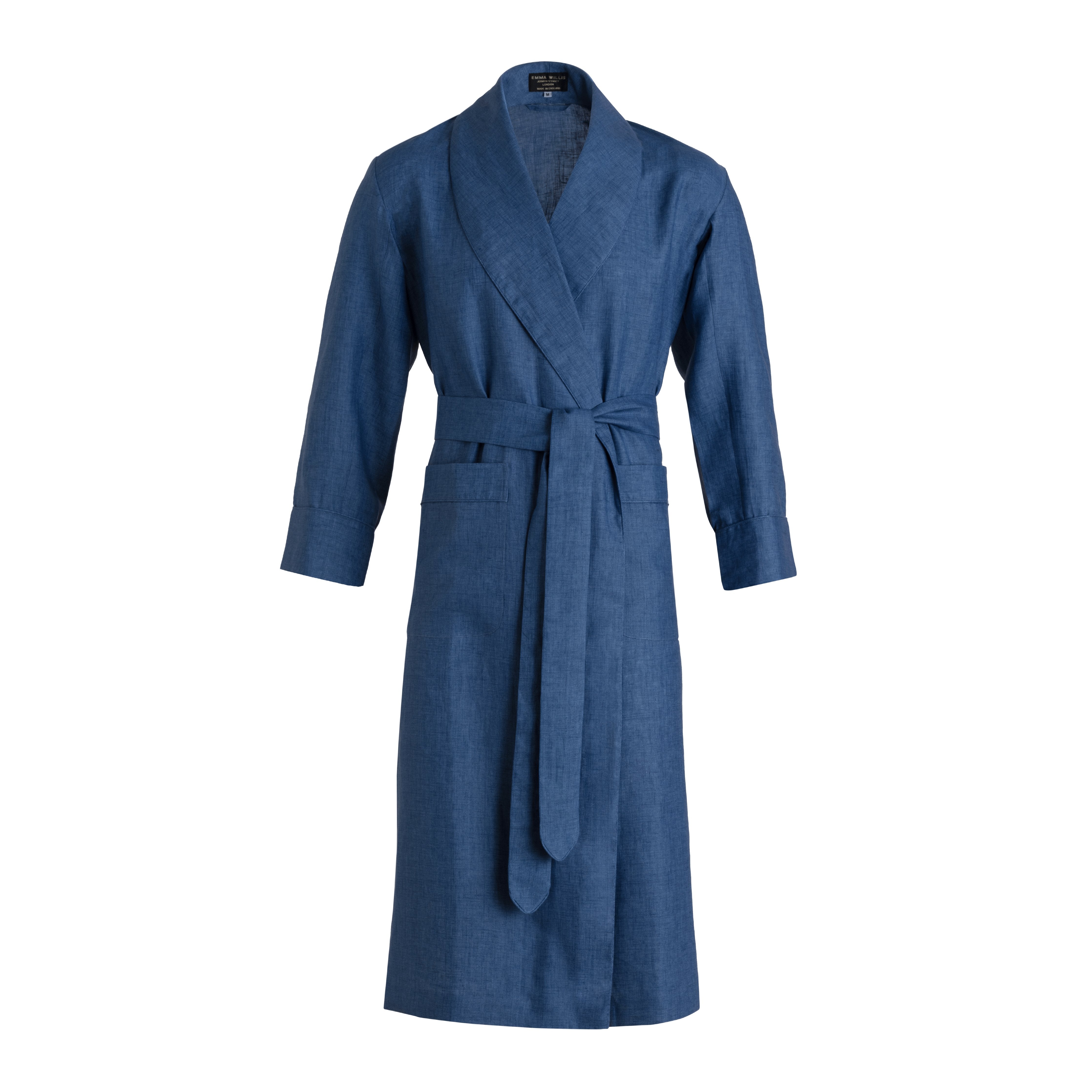 Grey/Blue Linen Dressing Gown - Emma Willis