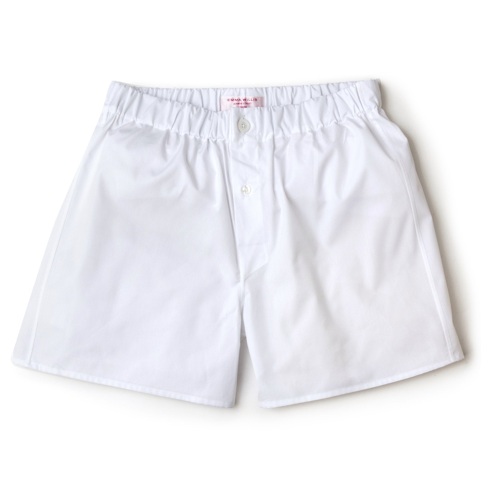 White Authentic Sea Island Cotton Boxer Shorts - Slim Fit freeshipping - Emma Willis